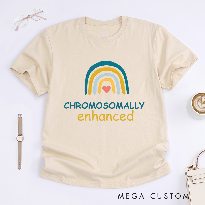 Personalized Chromosomally Enhanced Rainbow Design Supporting Down Syndrome Awareness and Inclusion T-shirt