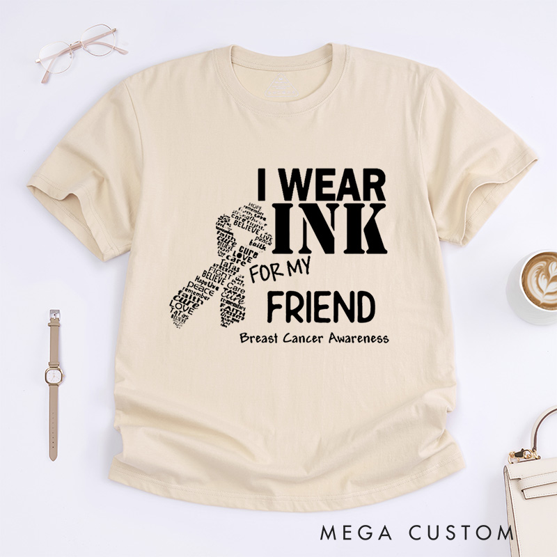 Personalized I Wear Pink For My Breast Cancer Awareness Support Advocacy T-Shirt  