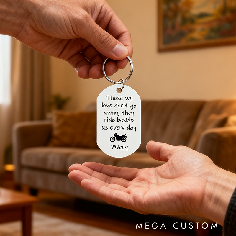 Personalized Biker Aluminum Keychain Custom Photo Keychain Gift for Motorcycle Rider