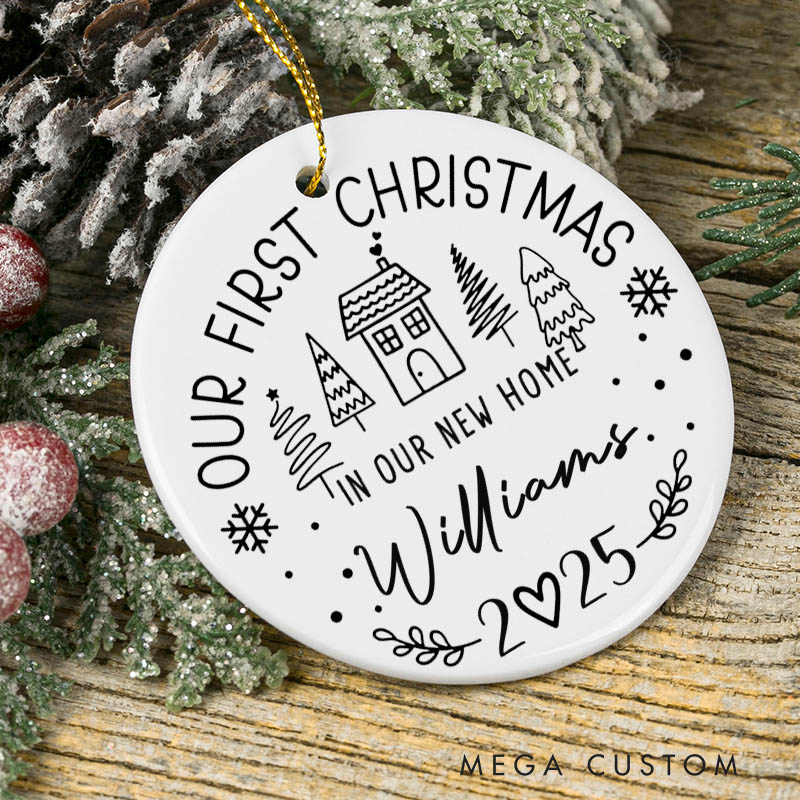 Personalized First Christmas in Our New Home Ornaments 2025 New Home Ornament Our First Home Gift New House Gift Housewarming Gift Family Gift
