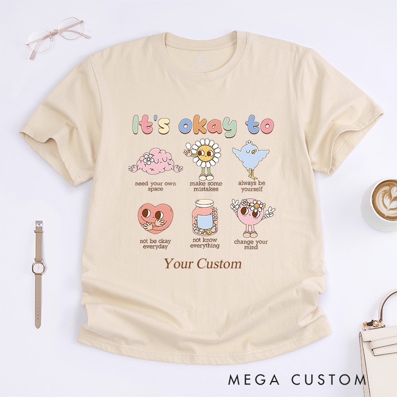 Personalized Its Okay To Feel Different Autism Awareness Support And Inclusion Advocacy T-Shirt  