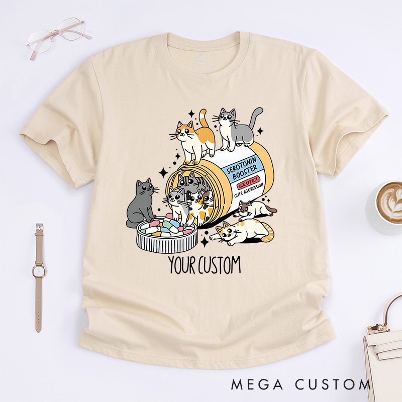 Personalized Antidepressant Cat Mental Health Matter T-Shirt Cat Lover Gift