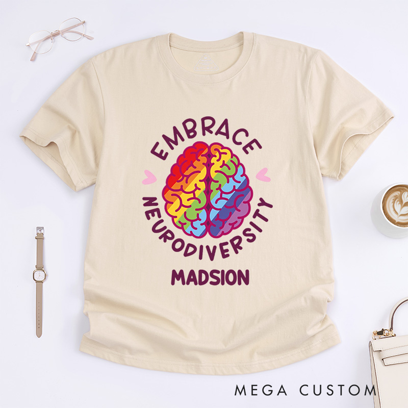 Personalized Embrace Neurodiversity T-Shirt Autism Awareness Gift