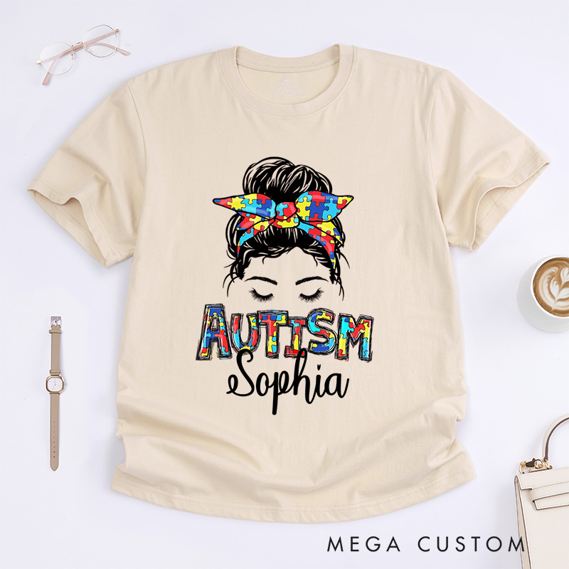 Personalized Autism Mom T-Shirt Autism Support Gift Uplifting Gift for Friend