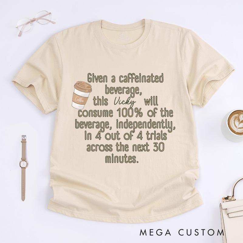 Personalized Coffee Lover T-Shirt Autism Gift Support Gift