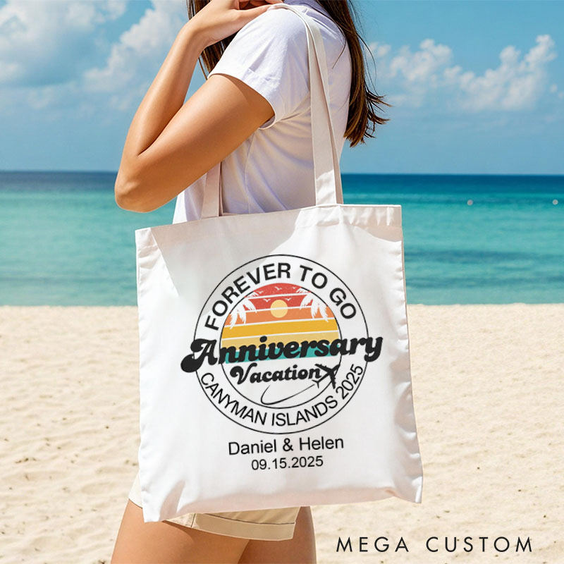 Personalized 50th Anniversary Tote Bag Couple Anniversary Canvas Bag 50th Beach Travel Anniversary Gift Bag for Her