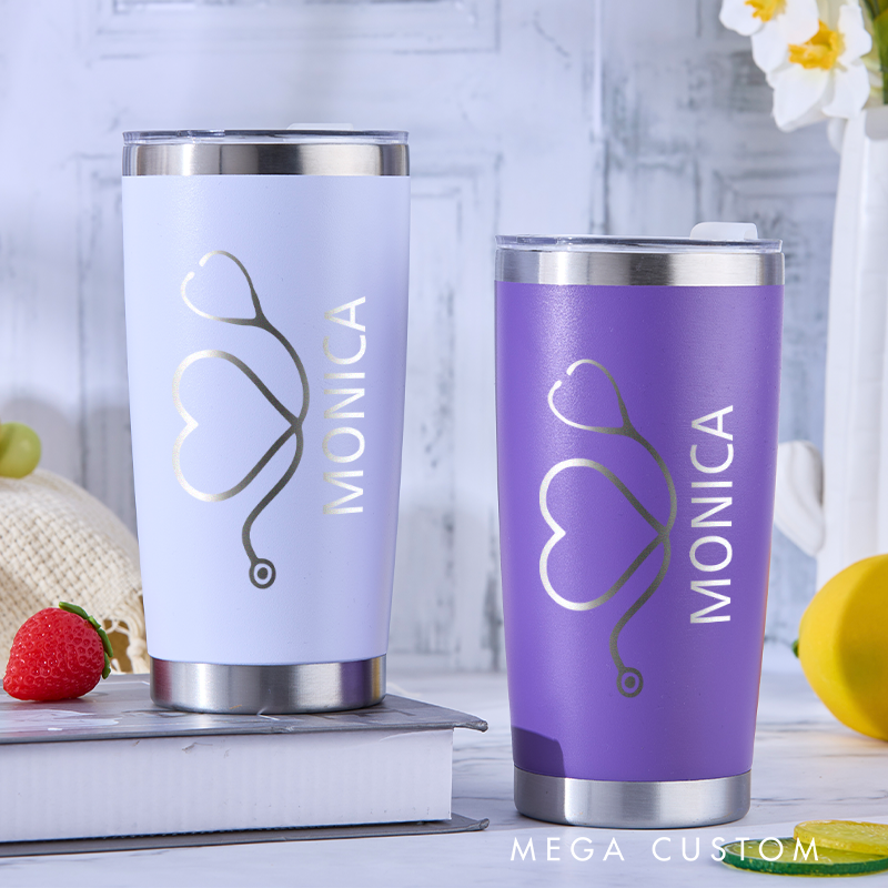 Personalized Tumbler for Nurse Stainless Steel Tumbler 20oz Vacation Tumbler Laser Engraved Tumbler Gifts 