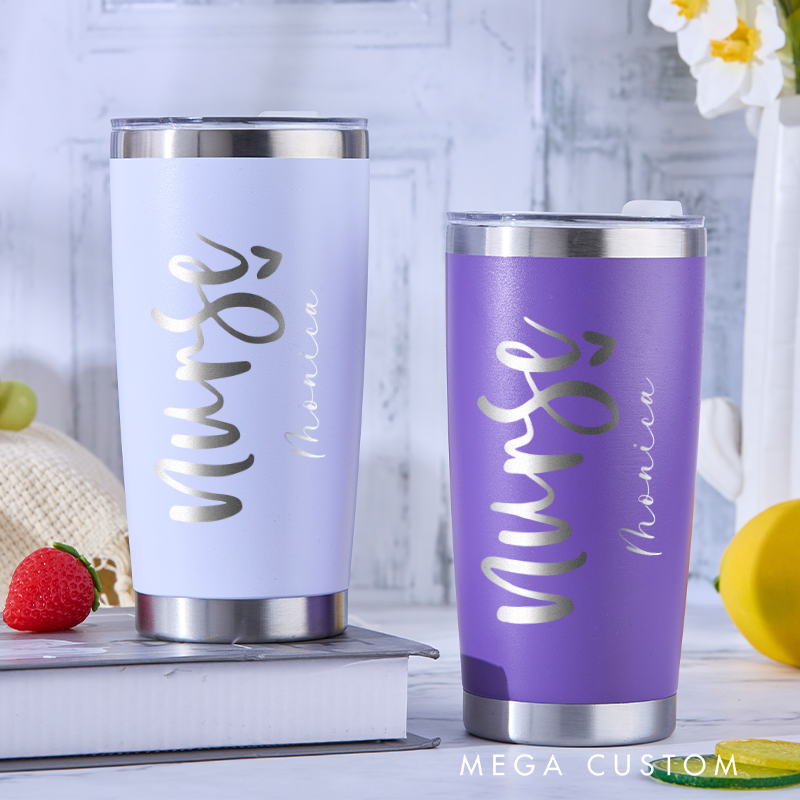 Personalized Tumbler for Nurse Stainless Steel Tumbler 20oz Vacation Tumbler Laser Engraved Tumbler Gifts 
