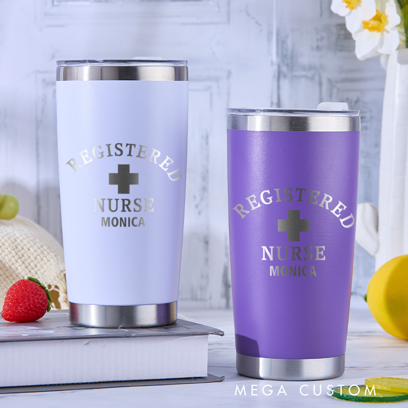 Personalized Tumbler for Nurse Stainless Steel Tumbler 20oz Vacation Tumbler Laser Engraved Tumbler Gifts 