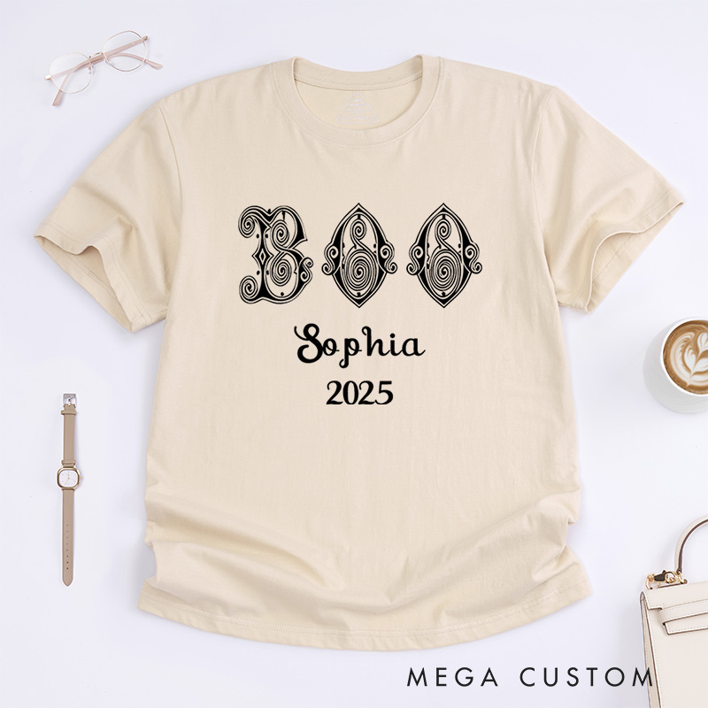 Personalized Ornate Boo Halloween T-Shirt Perfect for Fun and Whimsical Halloween Celebrations T-Shirt