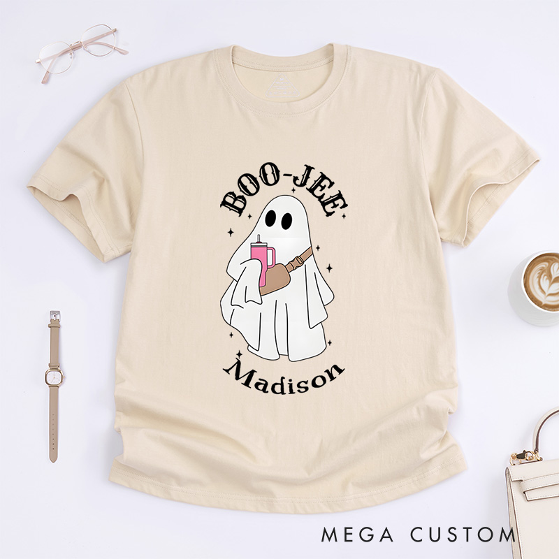 Personalized Boo Jee Halloween T-Shirt Perfect for Stylish and Fun Seasonal Celebrations T-Shirt