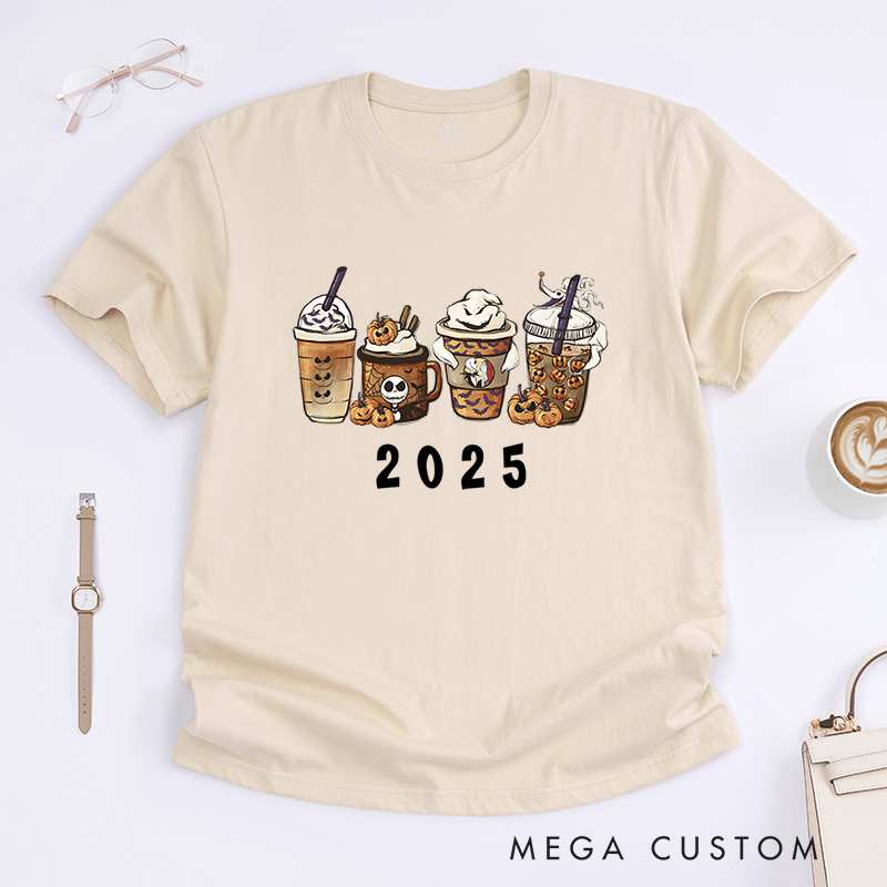 Personalized Halloween Drinks Collection T-Shirt Perfect for Fun and Whimsical Seasonal Outfits T-Shirt