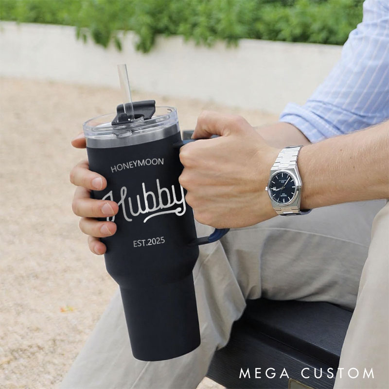 Personalized Wife Husband Honeymoon Tumbler 40oz Travel Mug For Couple Newlyweds Honeymoon Tumbler Gift For Her Him