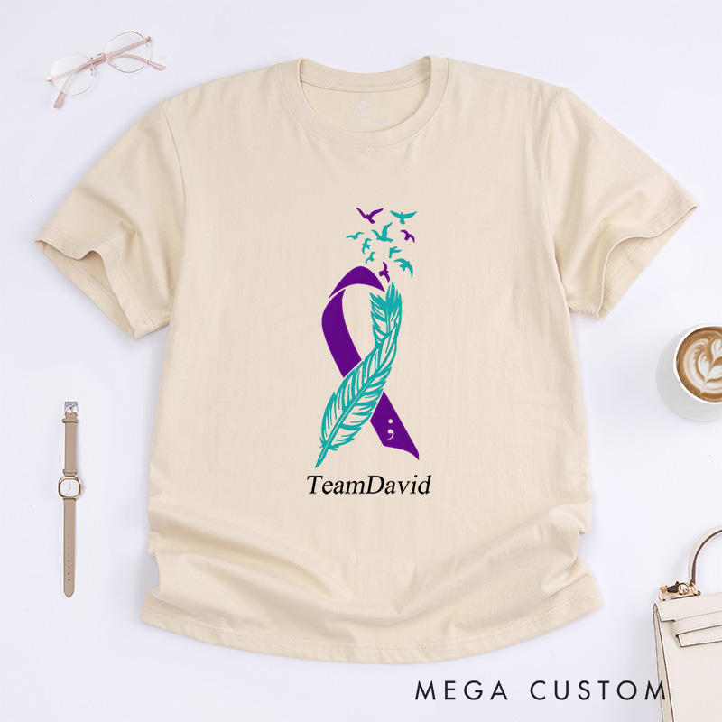 Personalized Feather Suicide Prevention Awareness Mental Health T-Shirt