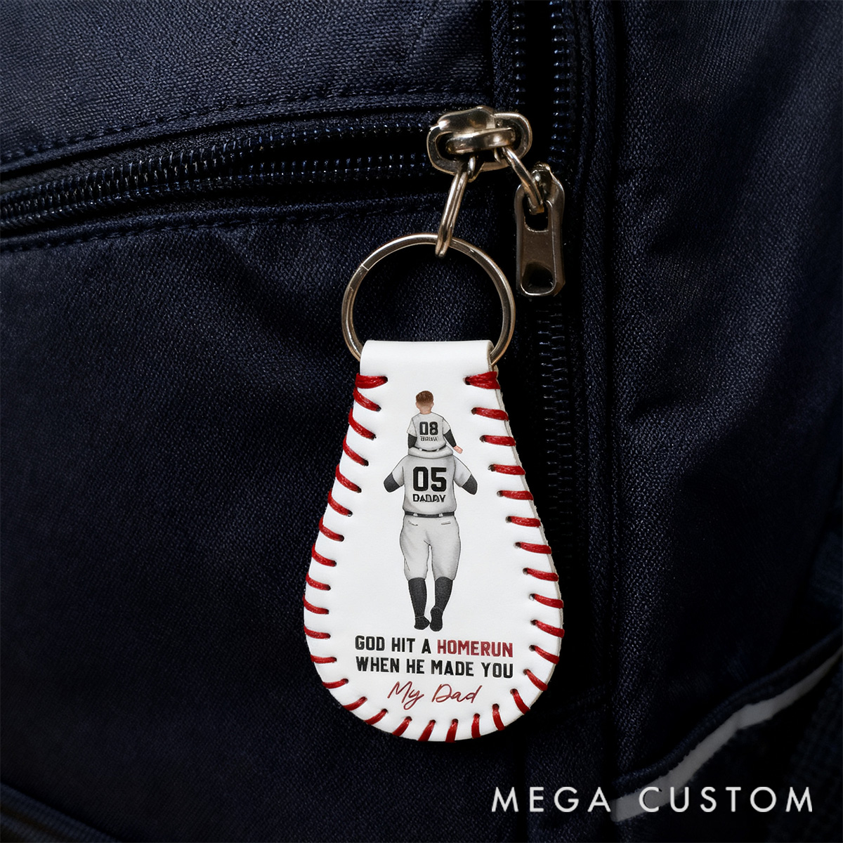 Personalized Baseball Keychain with "God Hit a Homerun" Quote and Custom Details 
