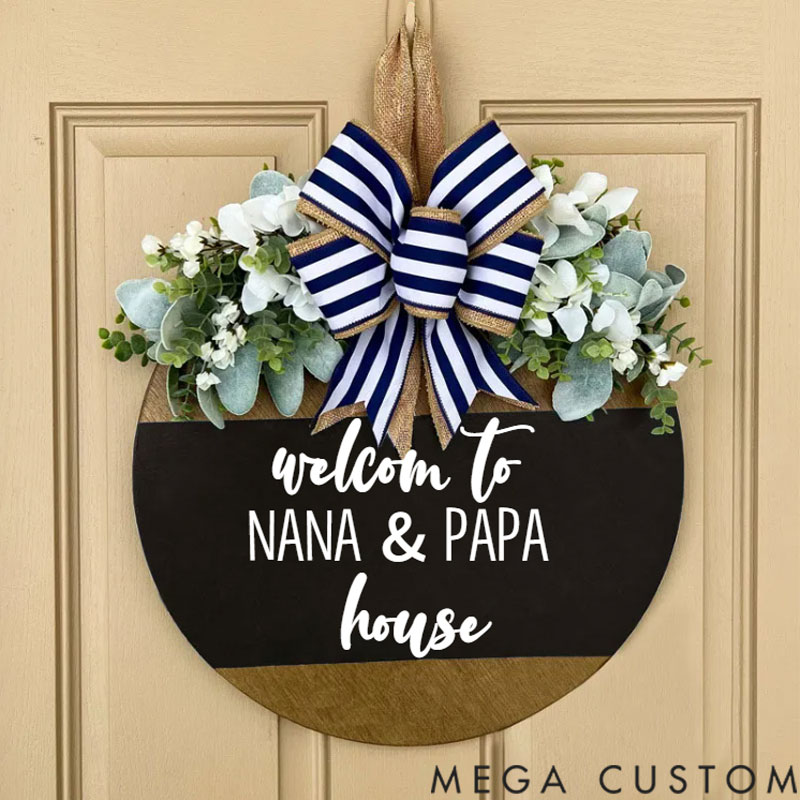 Personilzed Front Door Decor Welcome to Home Sign for Family