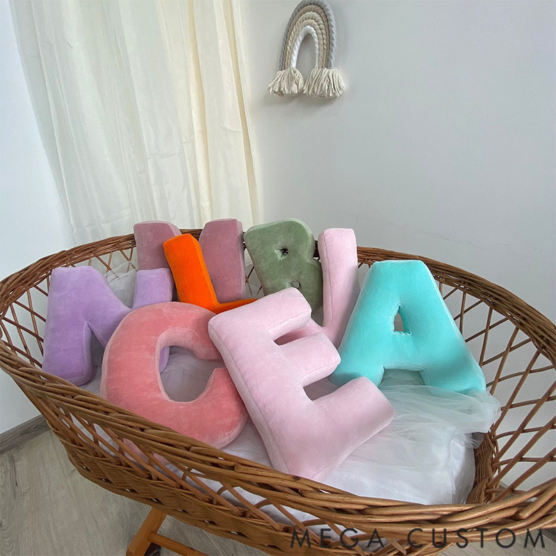 Personalized Graphic 3D Print Pillows Letter Shape Pillows Decor Christmas Gifts for Family