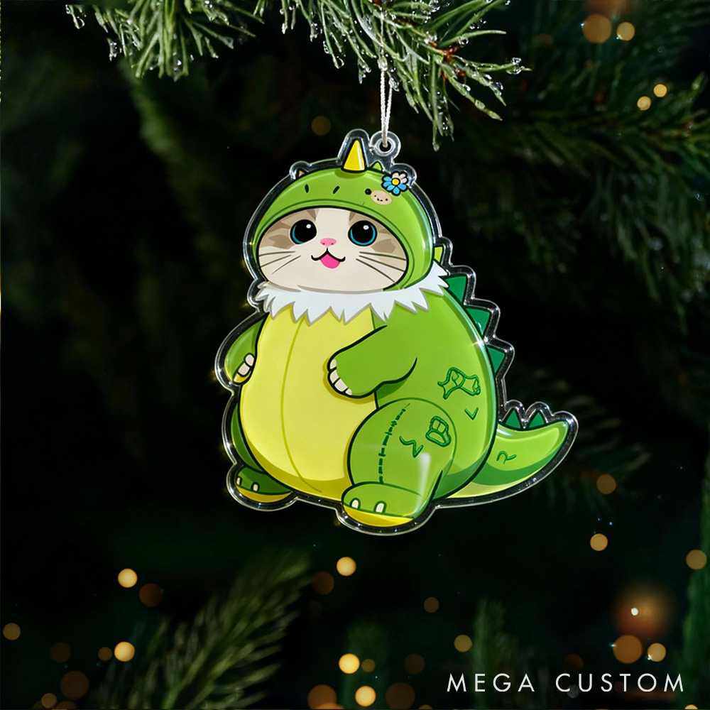 Personalized Pet Lover Adorable Dino Pet Ornament