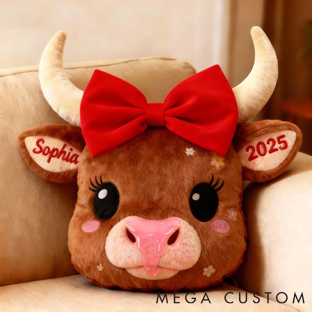 Personalized Pet Lover Cute Highland Cow Graphic 3D Print Pillow