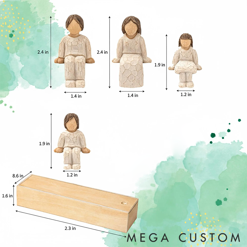 [Copy]Personalised Choose Your Own Family Combination Metal Sculpture Figurines - Anniversary, Christmas, Fathers Day and Mothers Day Gift Idea