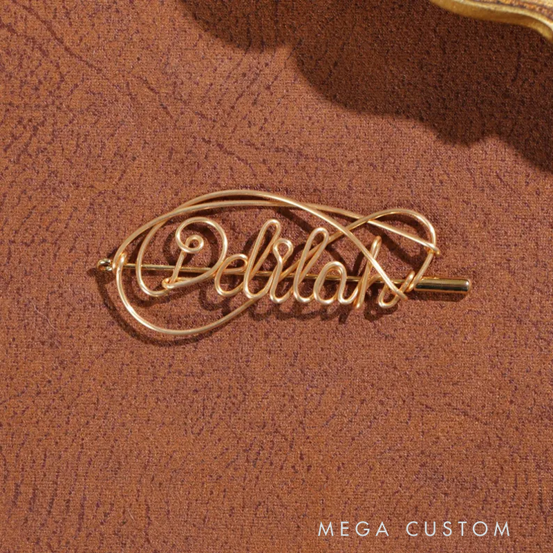 Personalized Name Brooches, Bridesmaids Custom Pins, Bags, Elegant Gold Initials Badges On Lapels, Unique Gifts For Parties And Business