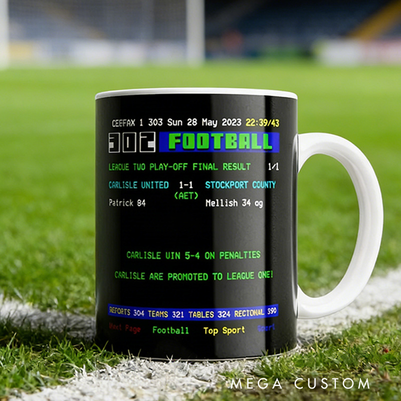 Personalized Iconic Retro Football Design Mug with Custom Text Design