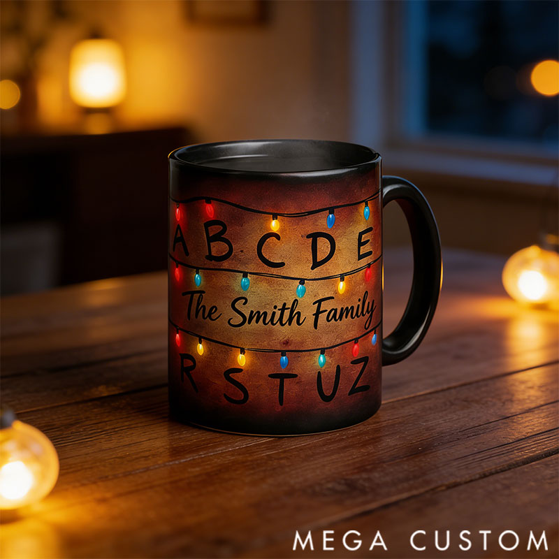 Personalized Temperature-Sensitive Color-Changing Mugs with Customizable Family Names – A Valentine's Day or Christmas Gift for Family
