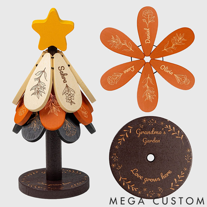 Personalized Trivet Tree Grandma's Garden Engraved Birth Flower Gift for Grandma