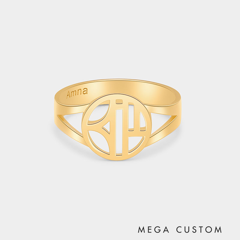 Personalized Sterling Silver Family Initials Couple's Rings 925 Sterling Silver Jewelry A Gift for Your Family