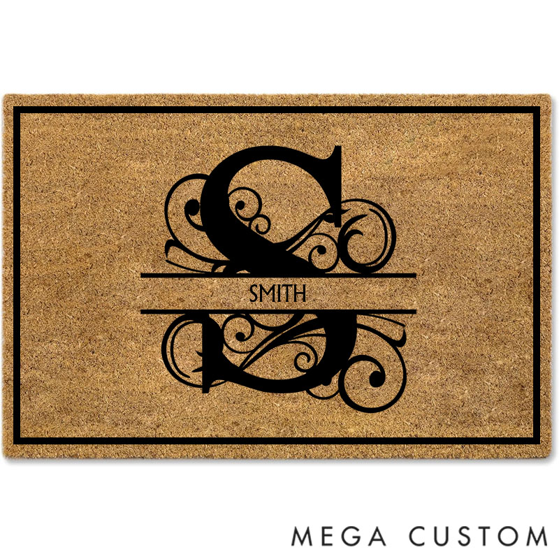 Personalized Doormat Monogram Family Name for Family