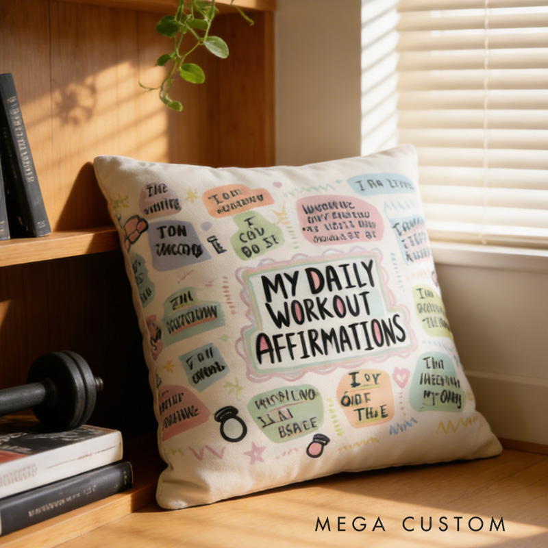 Personalized Couple Throw Pillow Workout Cushion Gym Motivation Gift Fitness Enthusiast Gift for Gym Lover