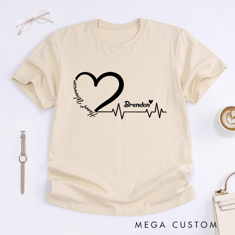 Personalized Heart Warrior Awareness Cardiology Heart Disease Month Awareness T-Shirt