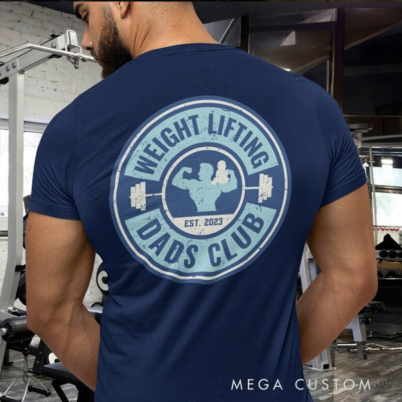 Personalized Weightlifting Couple Classic T-Shirt  Weight Lifting Dads Moms Family Club Funny Weight Lifting Shirt for Gym Lover
