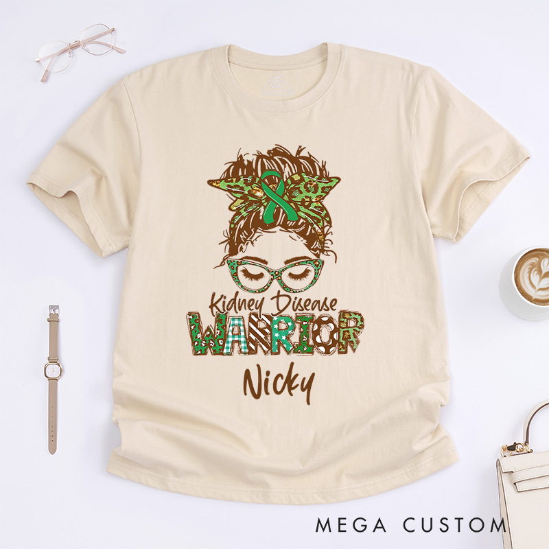 Personalized Kidney Disease Warrior T-Shirt Support Gift for Cancer Patient