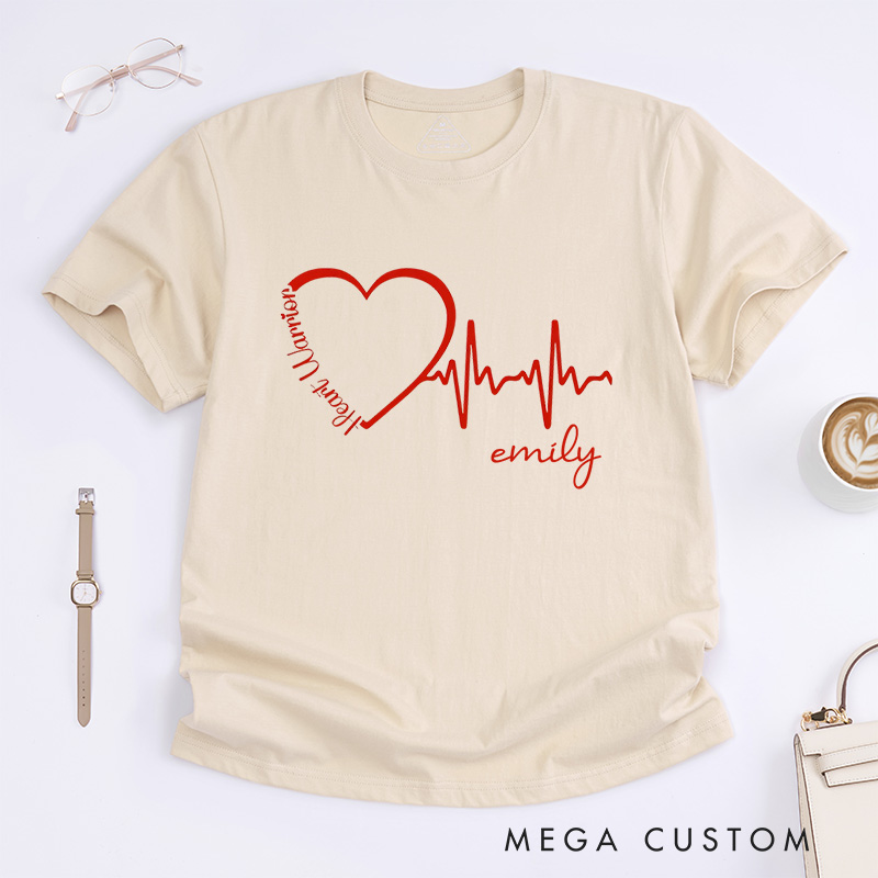 Personalized Heart Disease T-Shirt Heart Warrior Gift Uplifting Gift for Friend