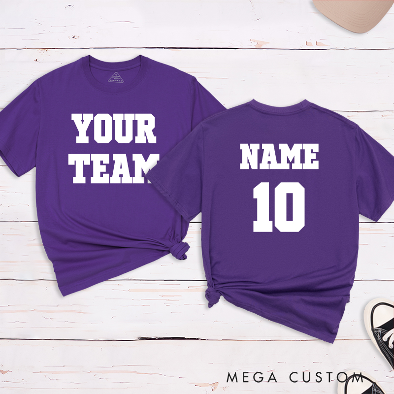 Personalized Sports T-Shirt with Custom Team Name and Player Name and Number 