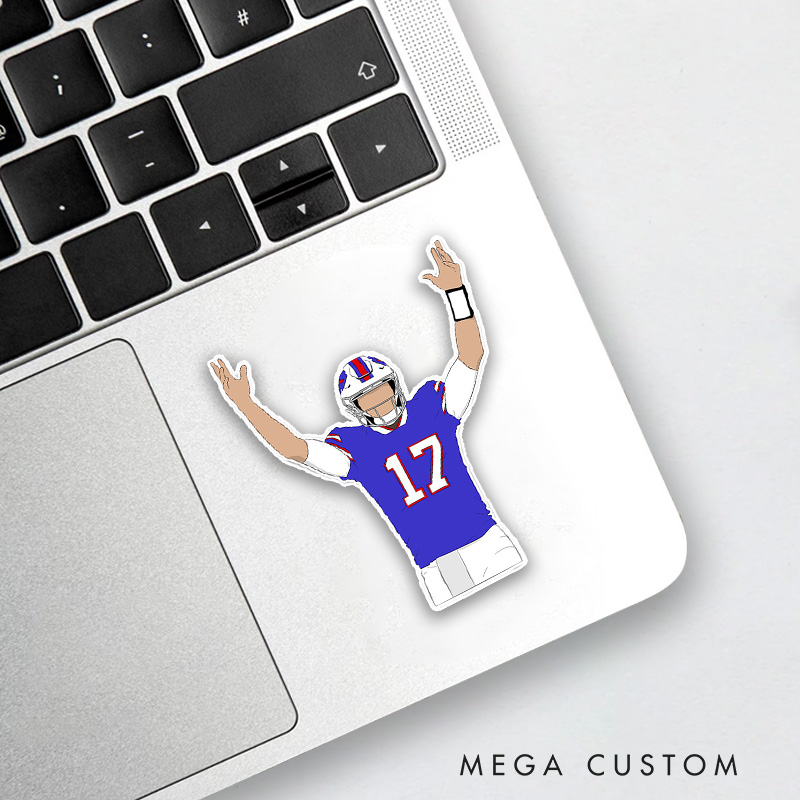 Personalized American Football Celebration Sticker with Custom Number