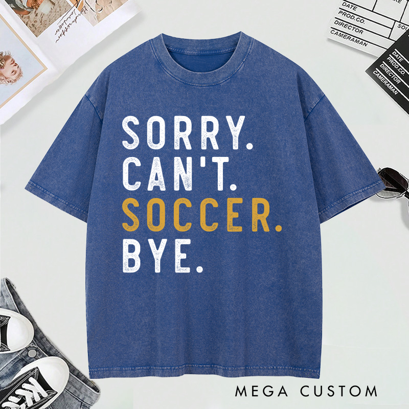 Personalized Soccer Washed T-Shirt – Custom Sporty Design for Soccer Lovers