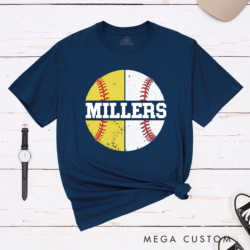 Personalized Baseball and Softball T-Shirt with Name