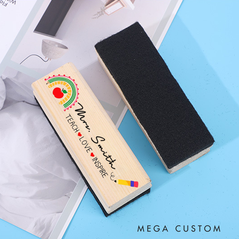 Personalized Magnetic Wooden Whiteboard Erase Rainbow Design Appreciation Gift for Teachers