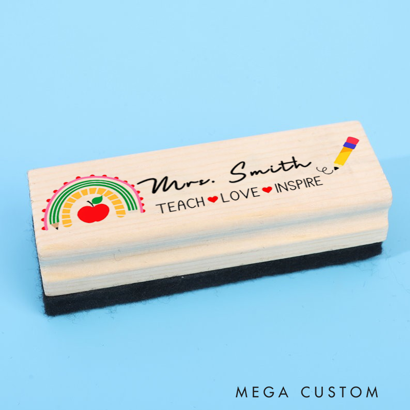Personalized Magnetic Wooden Whiteboard Erase Rainbow Design Appreciation Gift for Teachers