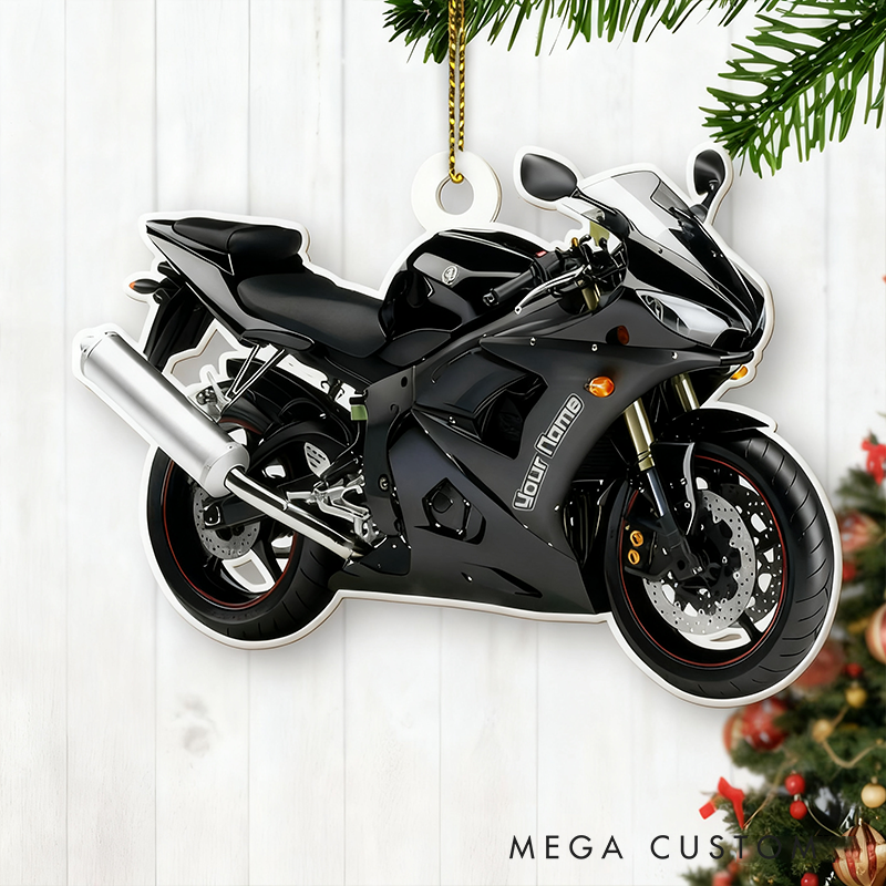 Personalized Motorcycle Christmas Ornament Custom 2D Acrylic Ornament Gift for Motorbike Riders and Motorcycle Lovers