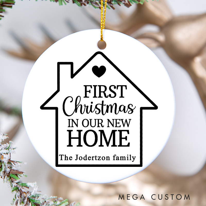 Personalized First Christmas in Our New Home Christmas Ornament House Ornament Family Home Ornament New Home Ornament New House Gift Housewarming Gift