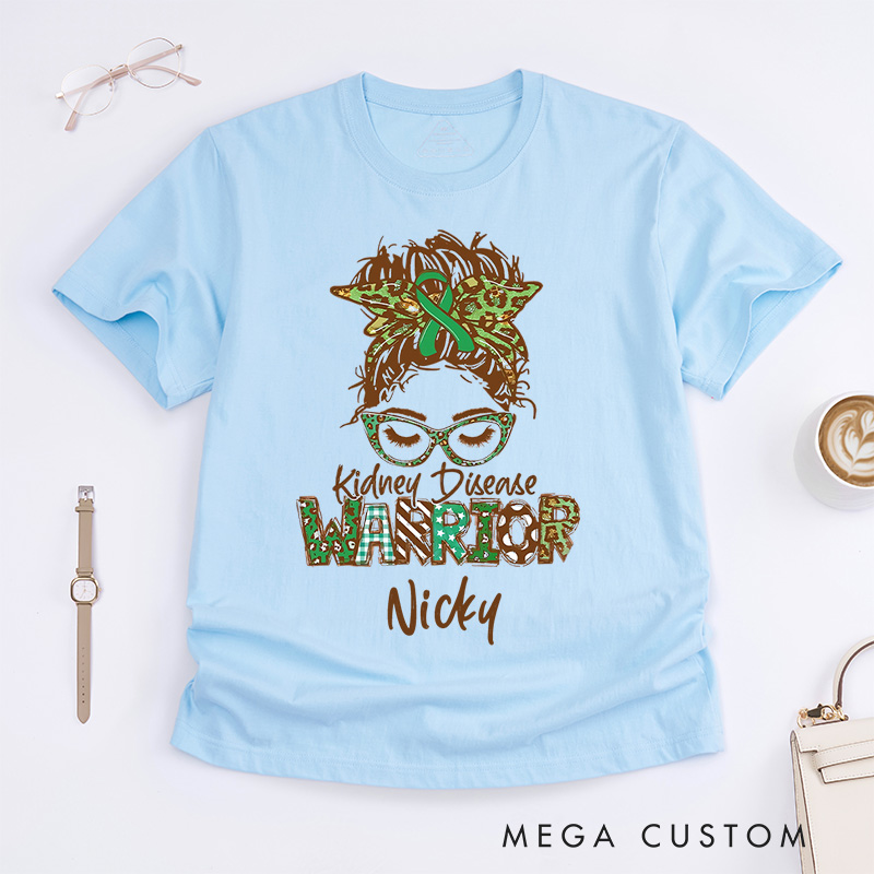 Personalized Kidney Disease Warrior T-Shirt Support Gift for Cancer Patient
