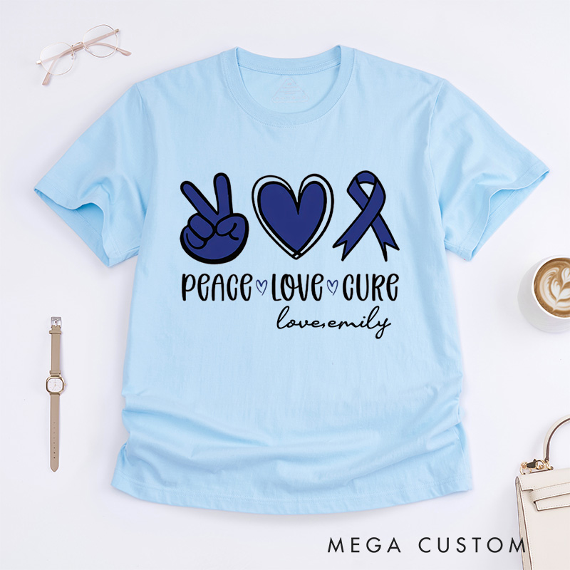 Personalized Colon Cancer T-Shirt Cancer Support Squad Gift