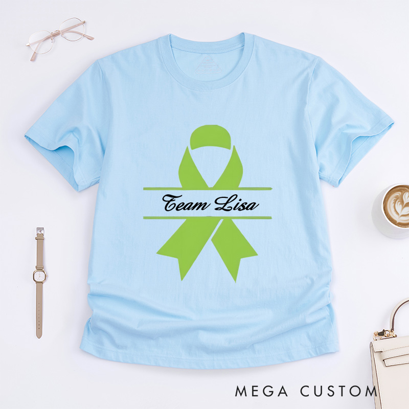 Personalized Lymphoma Cancer Awareness Support Team T-Shirt