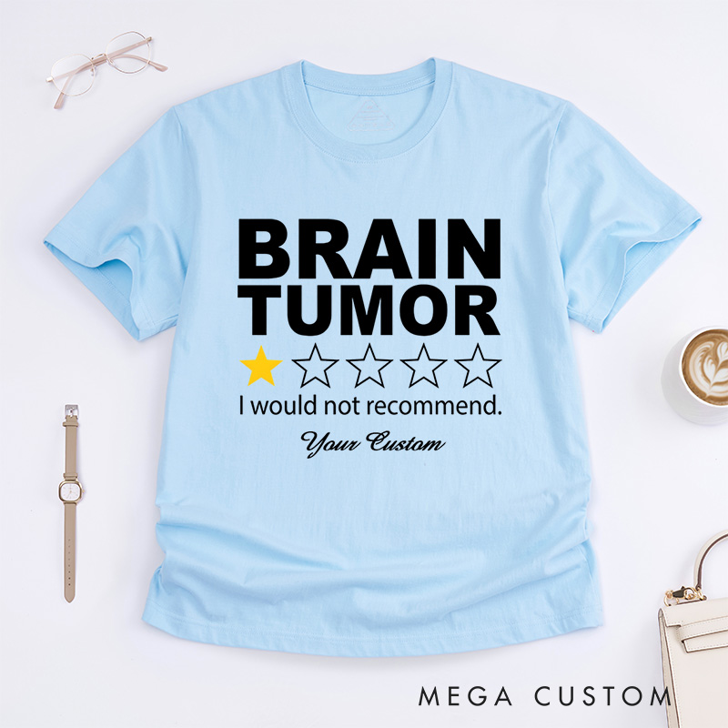 Personalized Brain Tumor Warrior Brain Cancer Support Survivor Gray Ribbon T-Shirt