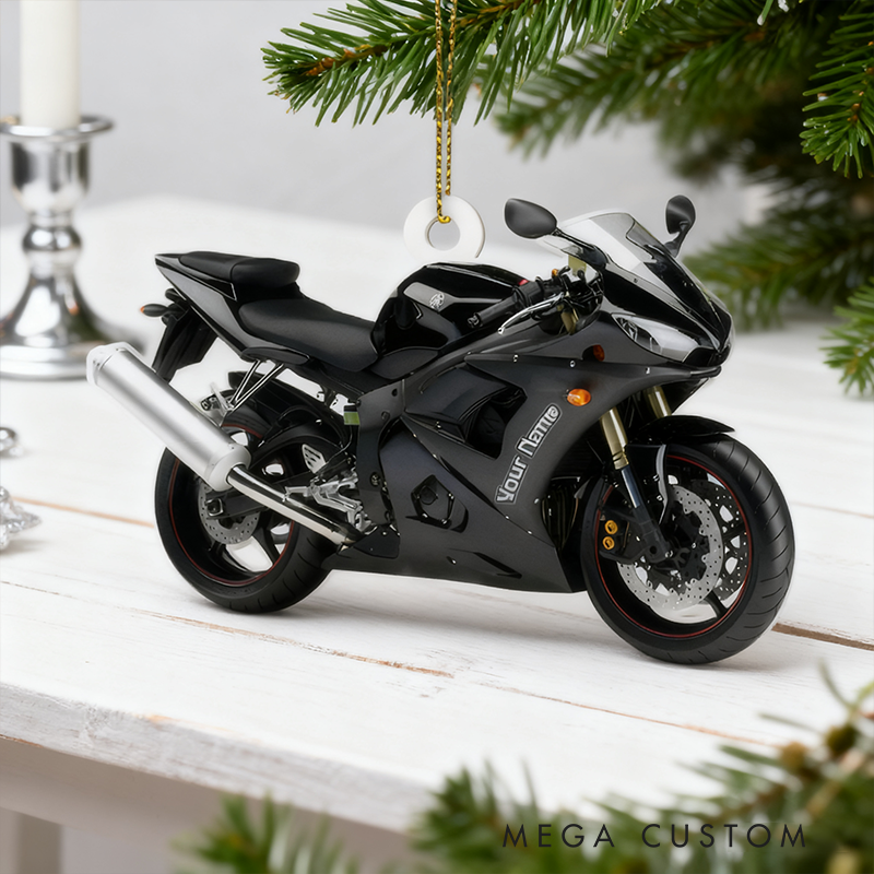 Personalized Motorcycle Christmas Ornament Custom 2D Acrylic Ornament Gift for Motorbike Riders and Motorcycle Lovers