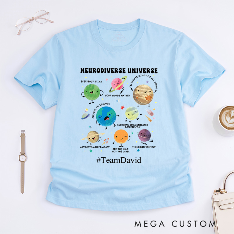 Personalized Neurodiverse Universe Celebrating Diversity And Inclusion T-Shirt  