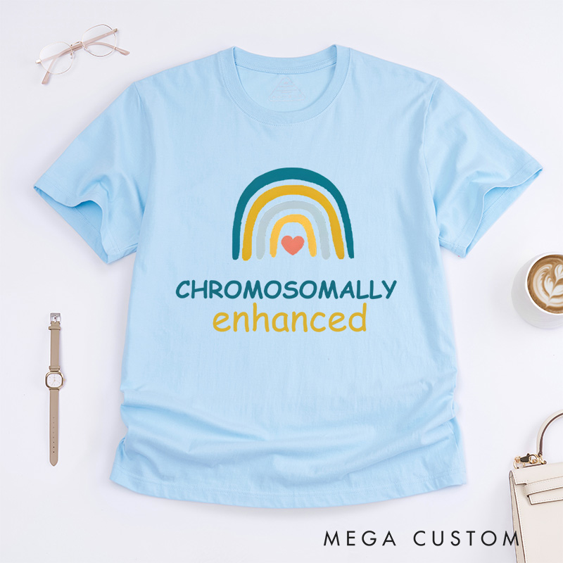 Personalized Chromosomally Enhanced Rainbow Design Supporting Down Syndrome Awareness and Inclusion T-shirt